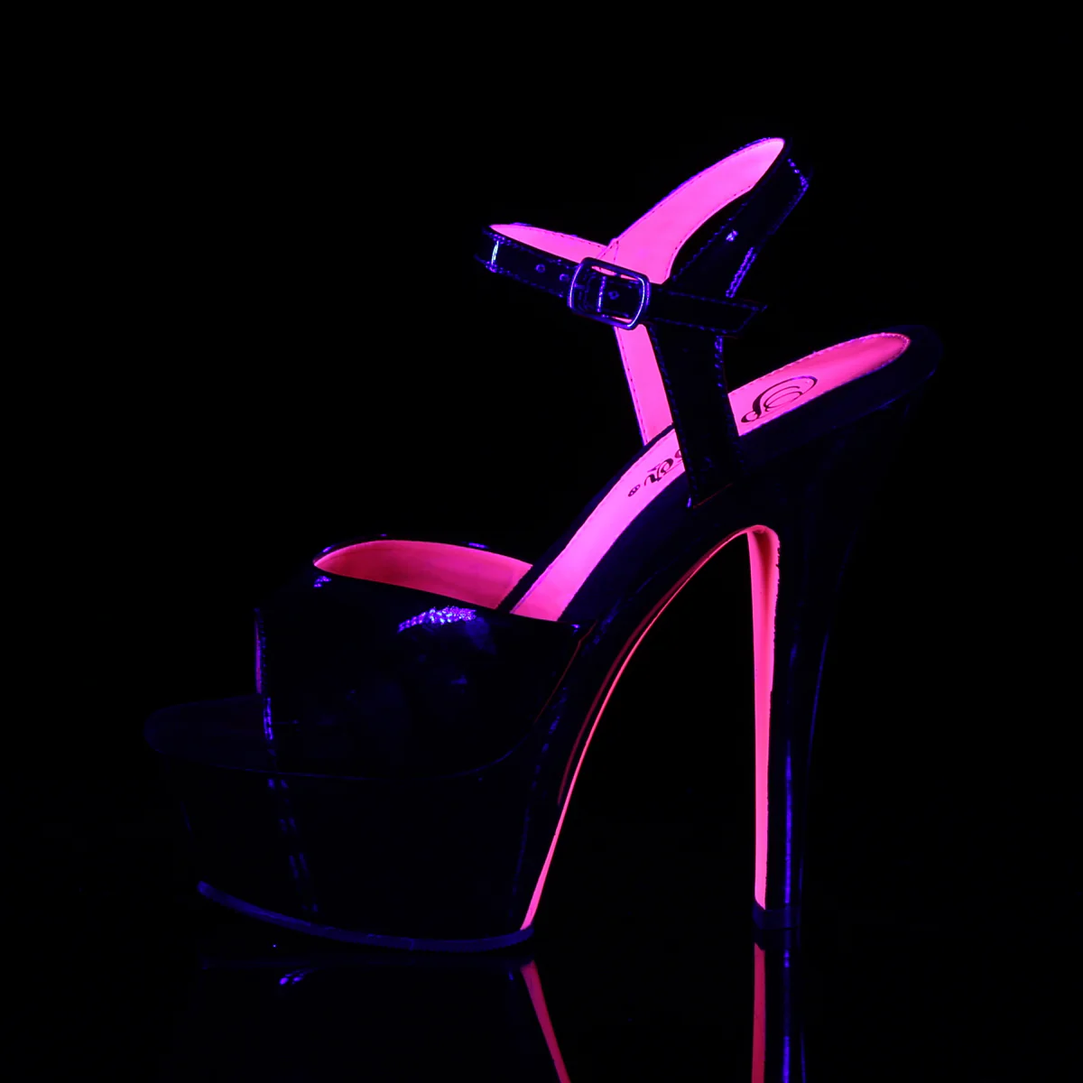 Black Hot Pink 6 Inch Platform Kinky Platform Shoes -  Pleaser KISS-209TT - Image 3