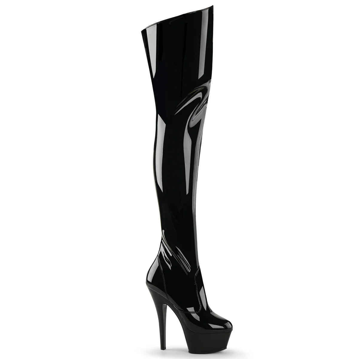 Black 6 Inch Exotic Dance Thigh High boots - Pleaser KISS-3010