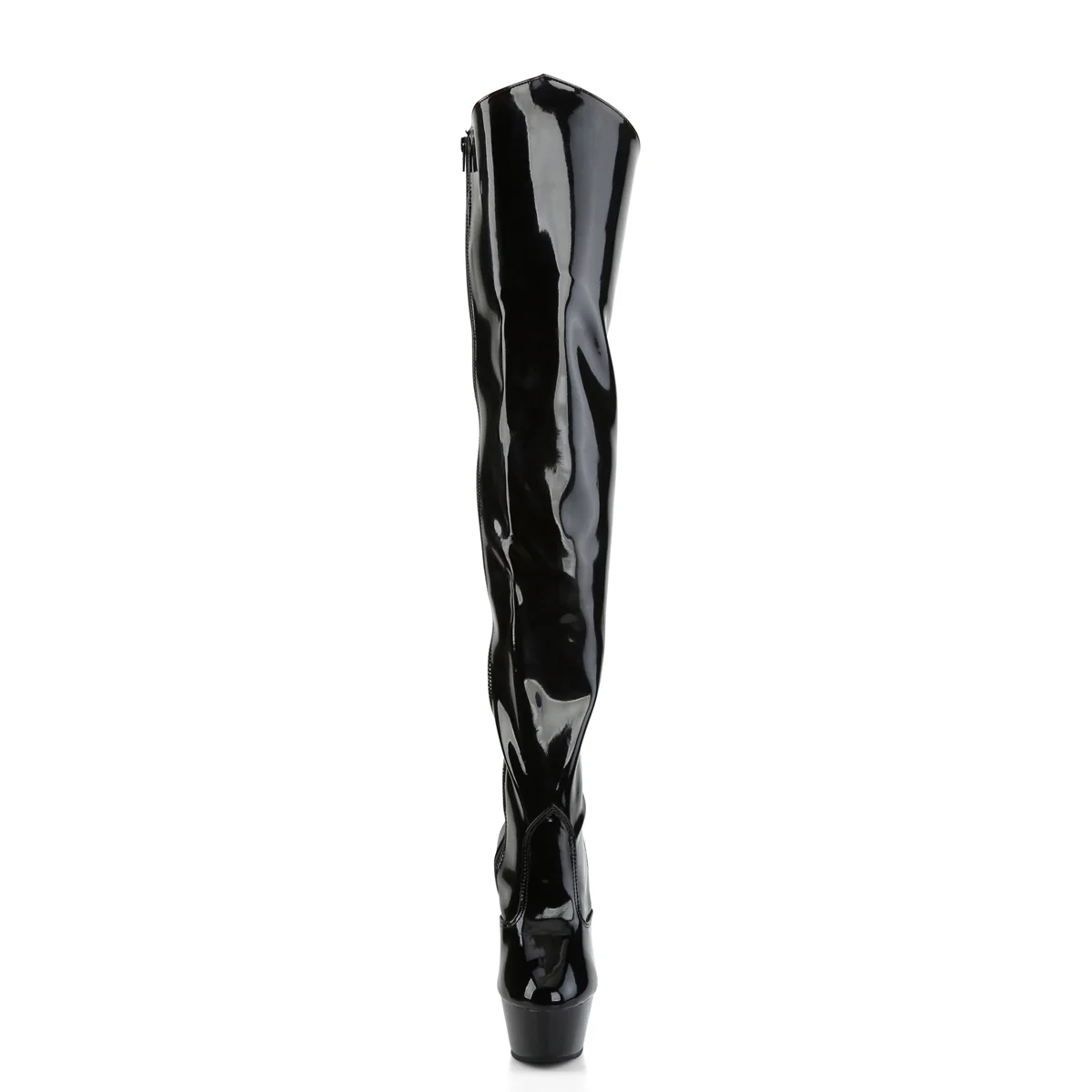 Black 6 Inch Exotic Dance Thigh High boots - Pleaser KISS-3010 - Image 2