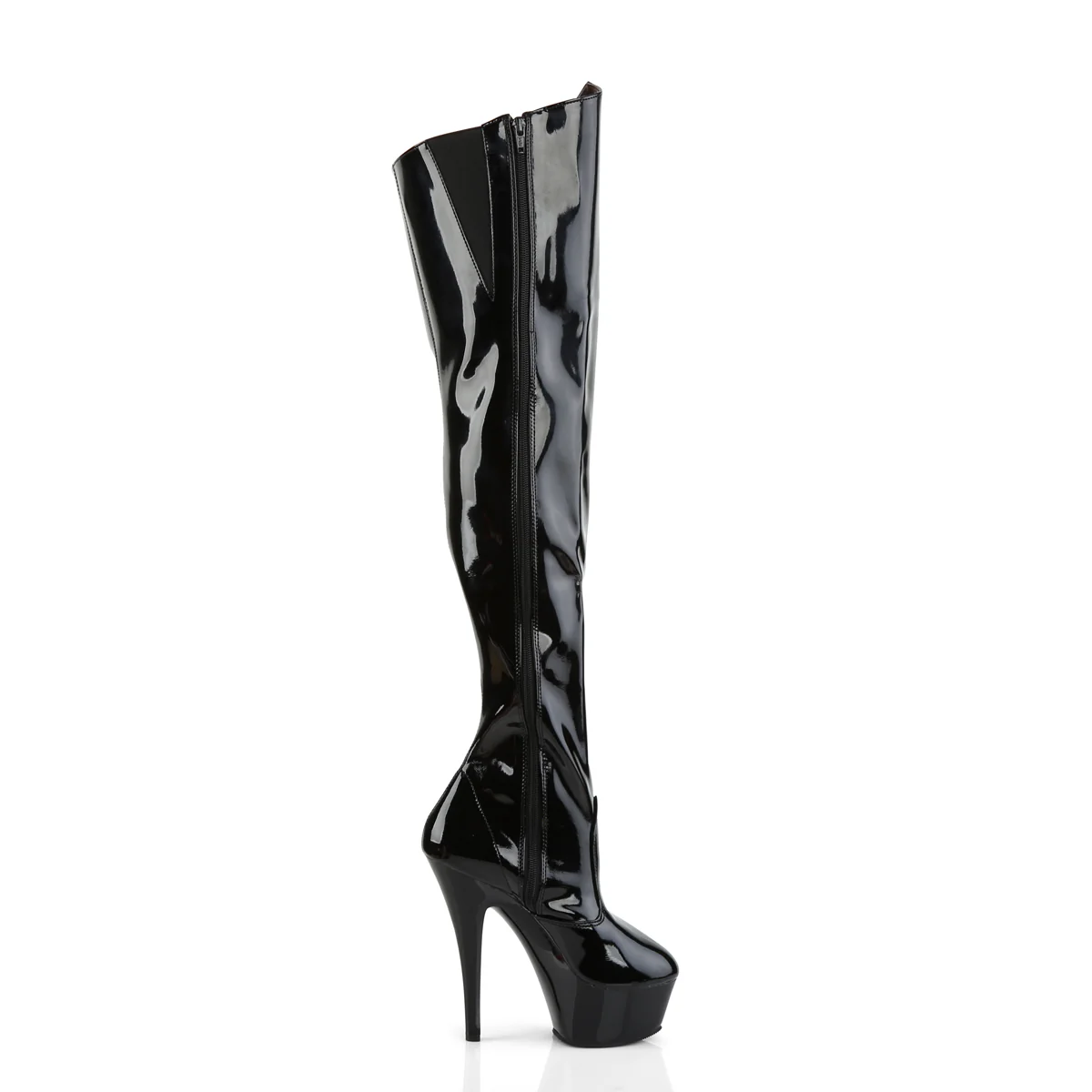 Black 6 Inch Exotic Dance Thigh High boots - Pleaser KISS-3010 - Image 5