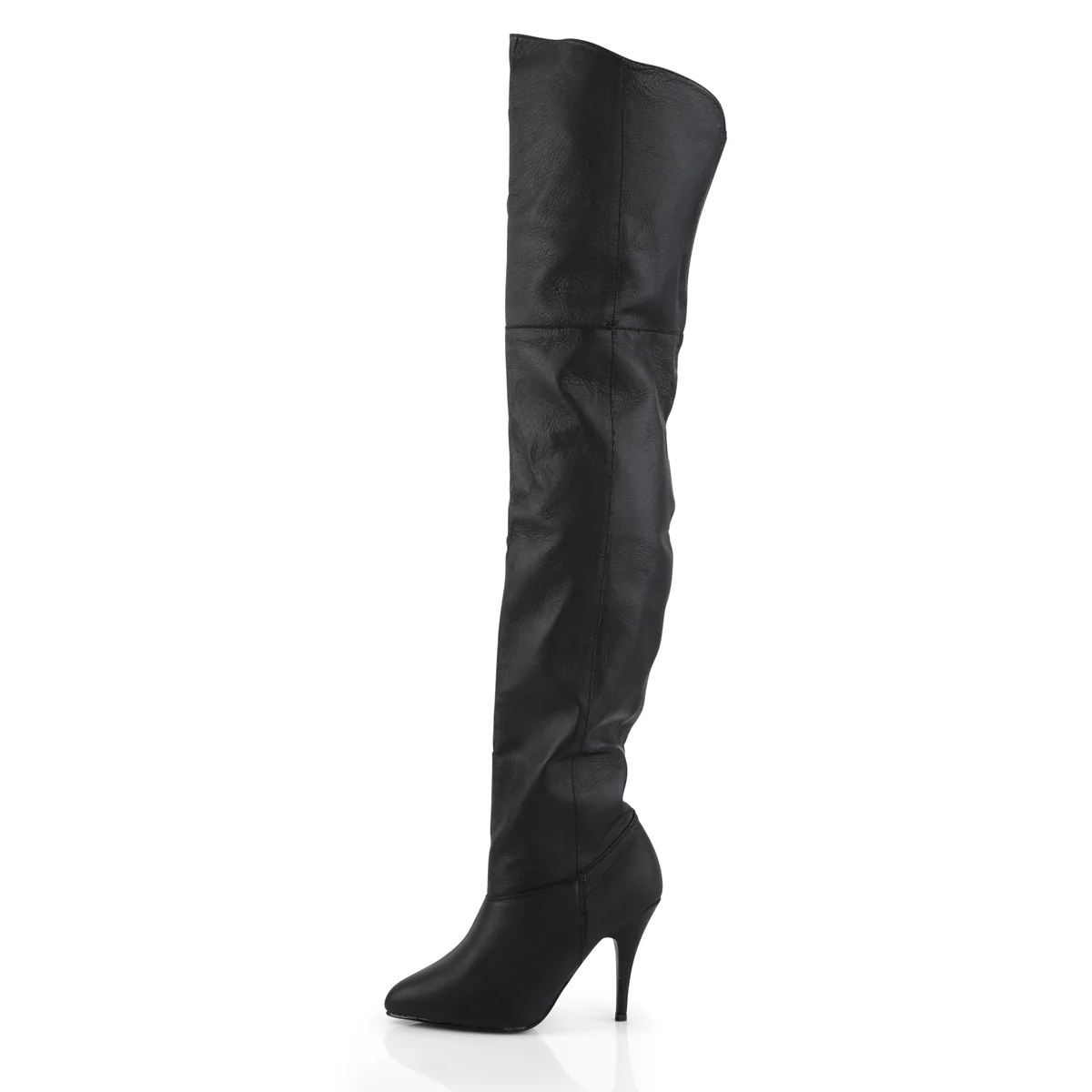 Black Leather 4 Inch Fetish Dancer Thigh High boots - Pleaser LEGEND-8868 - Image 3