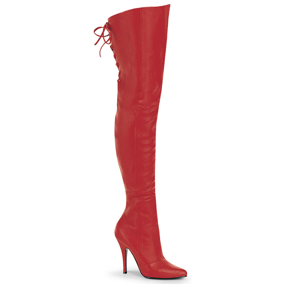 Red Leather (P) 5 Inch Fetish Dancer Fetish Thigh Boots -  Pleaser LEGEND-8899 - Image 6