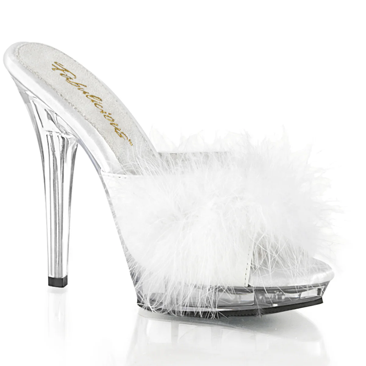 White 5 Inch Fetish Shoes - Fabulicious LIP-101-8