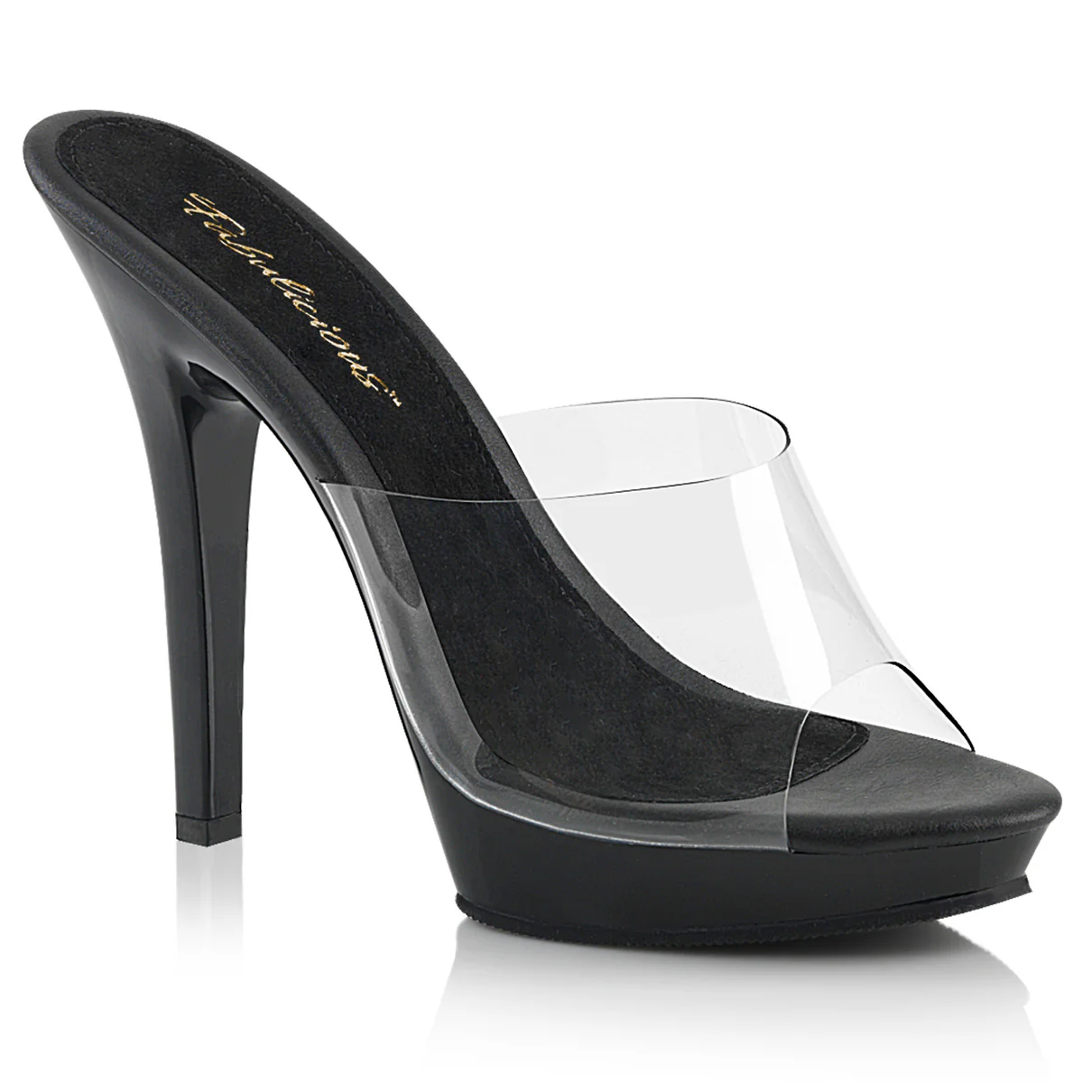 Clear Black 5 Inch Fetish Shoes - Fabulicious LIP-101 - Image 6