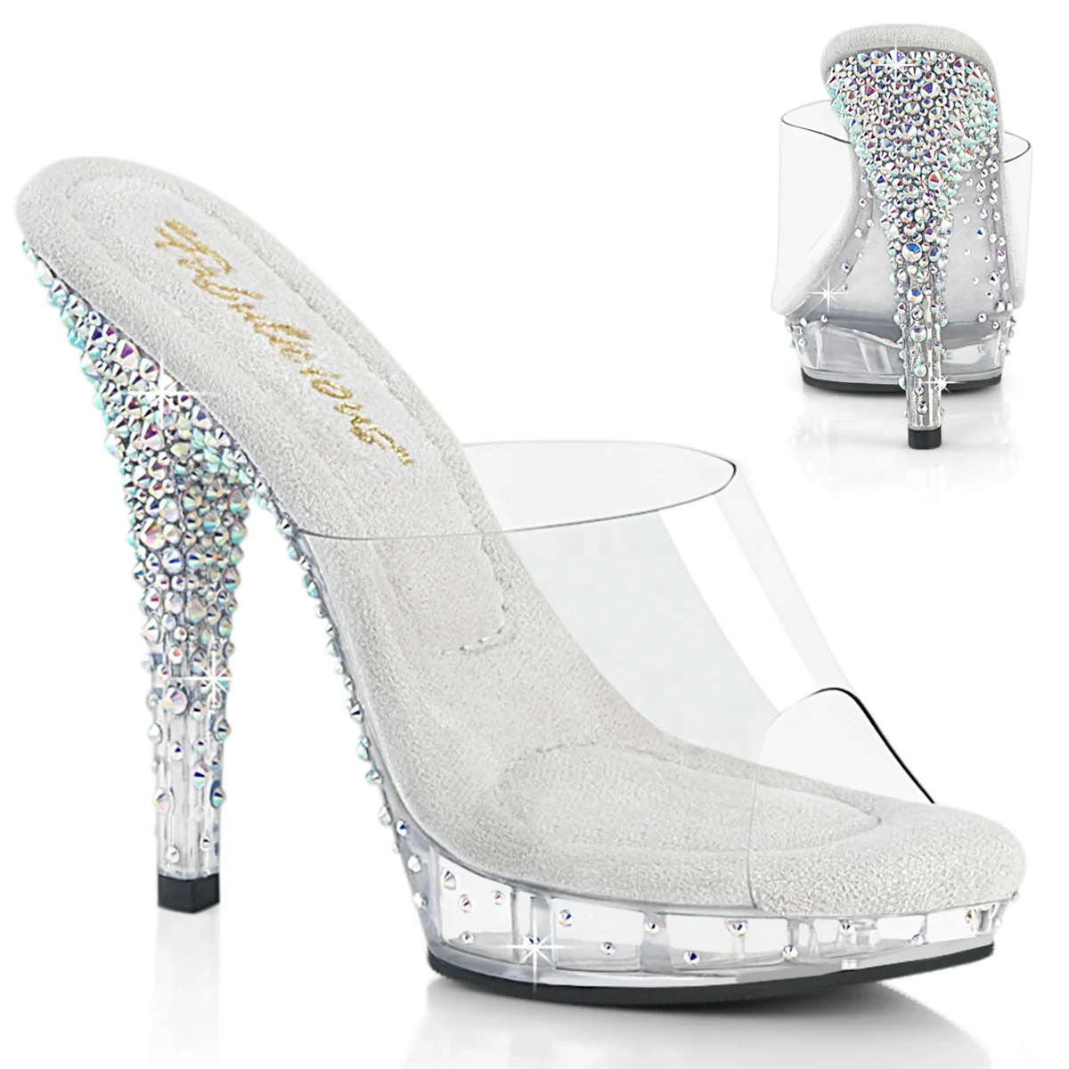 Transparent 5 Inch Posing Shoes -  Fabulicious LIP-101CAS
