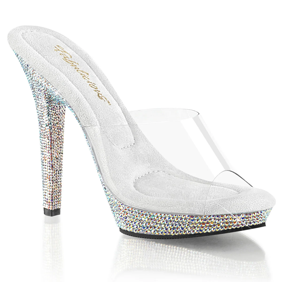 Clear 5 Inch Posing Shoes - Fabulicious LIP-101DM