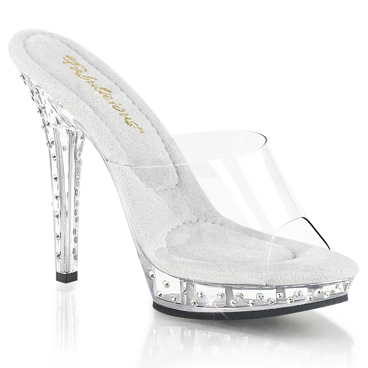 Clear 5 Inch Posing Shoes - Fabulicious LIP-101SDT