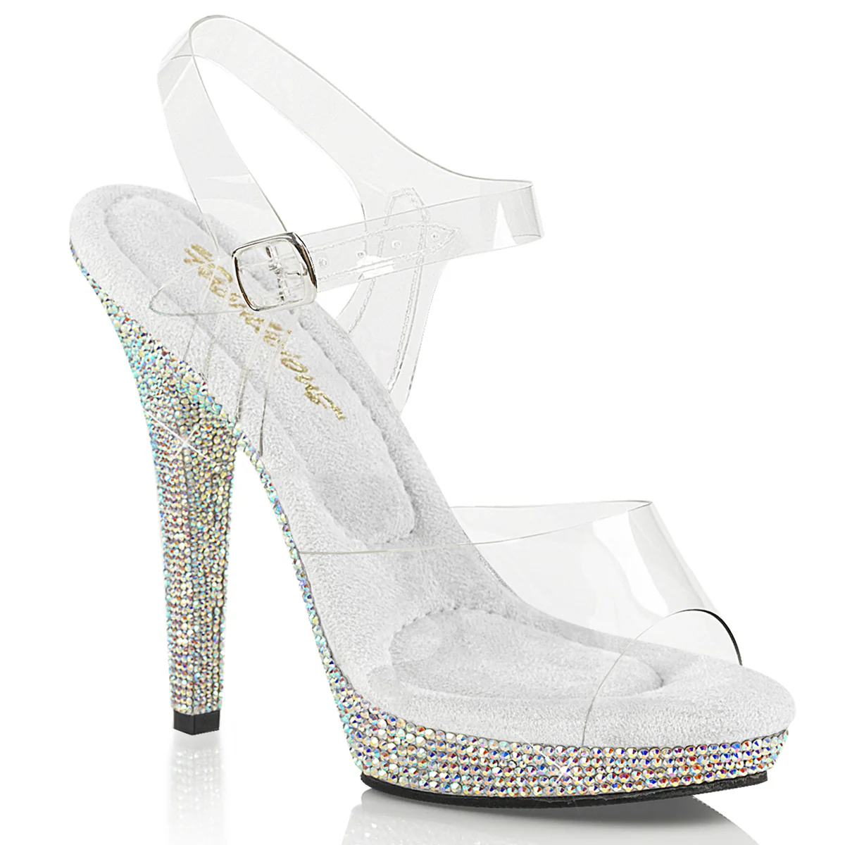 Transparent Bling 5 Inch Fitness Stage Shoes - Fabulicious LIP-108DM