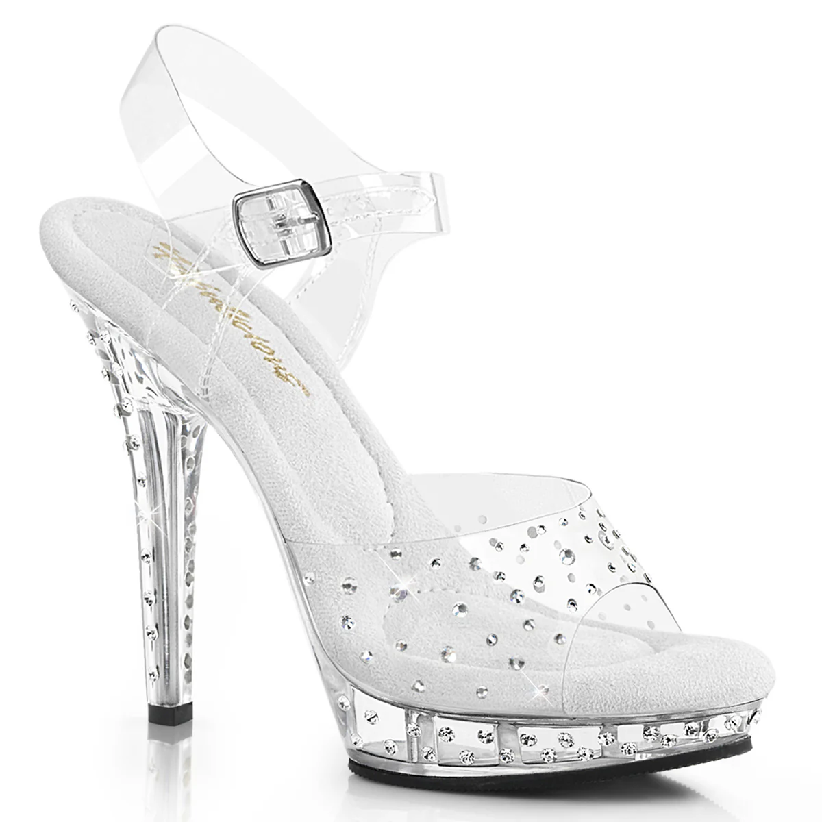 Clear 5 Inch Fitness Stage Shoes - Fabulicious LIP-108RS