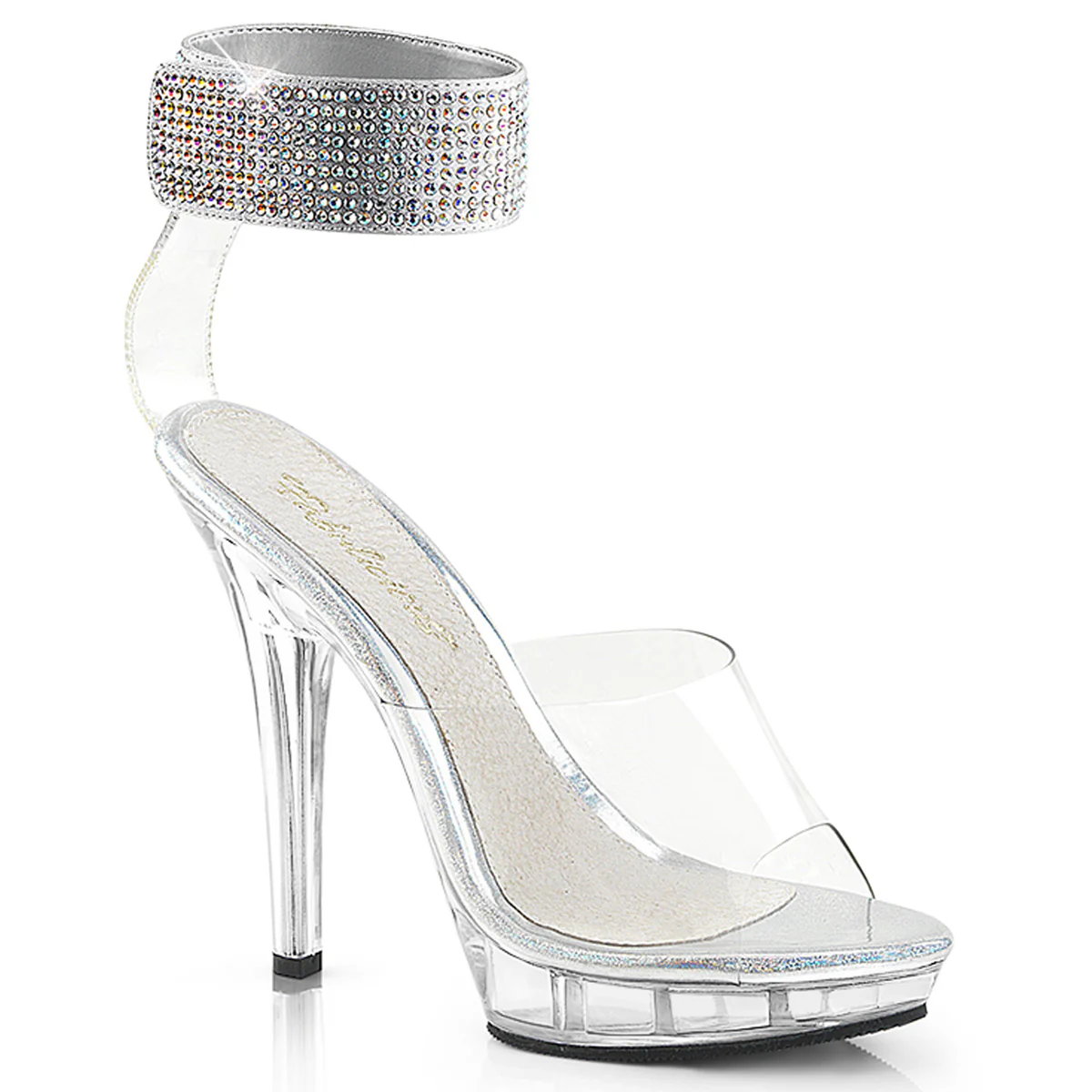 Clear 5 Inch Glamour Shoes - Fabulicious LIP-142 - Image 6