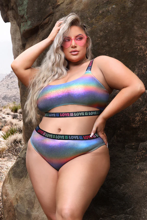 FL-AF972 LOVE IS LOVE Underboob Cut Out Top & Cheeky Panty - Image 4