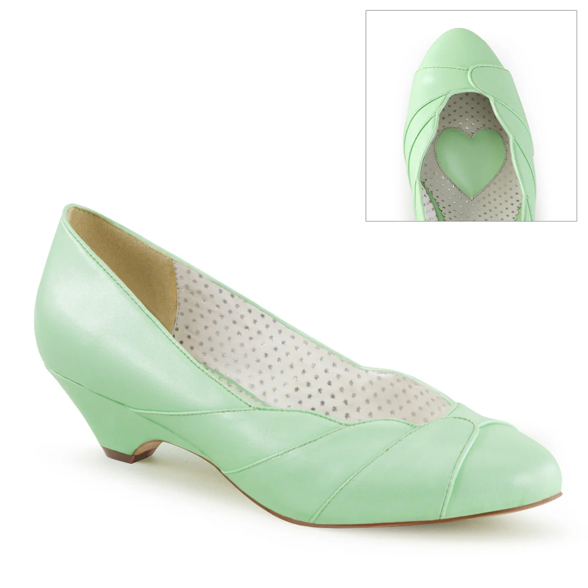Mint Faux Leather 1.5 Inch Fetish Heels -  Pin Up Couture LULU-05 - Image 6