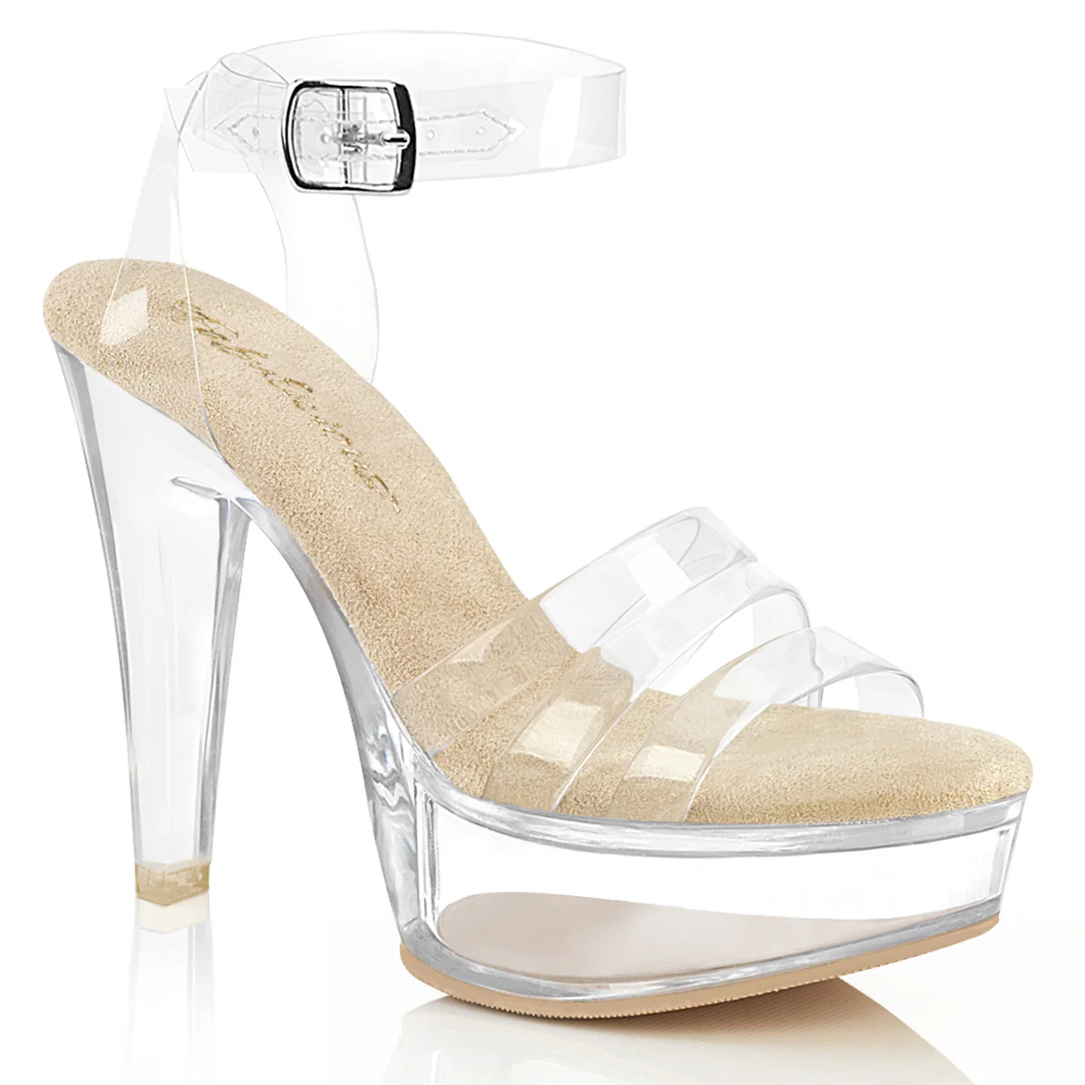Cream 5 Inch Sexy Shoes - Fabulicious MARTINI-505