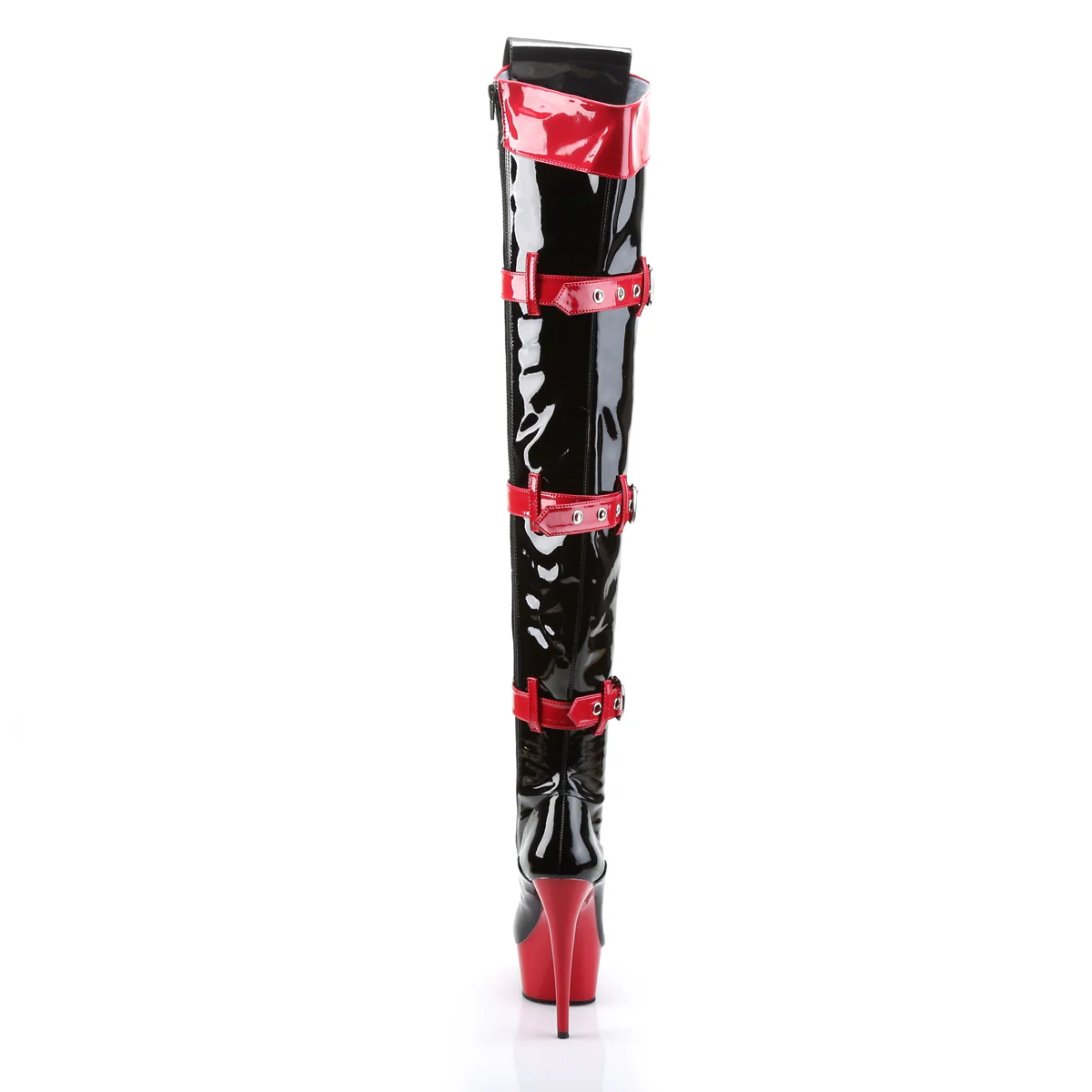 Black Red 6 Inch Fancy Dress Boots - Funtasma MEDIC-3028 - Image 4