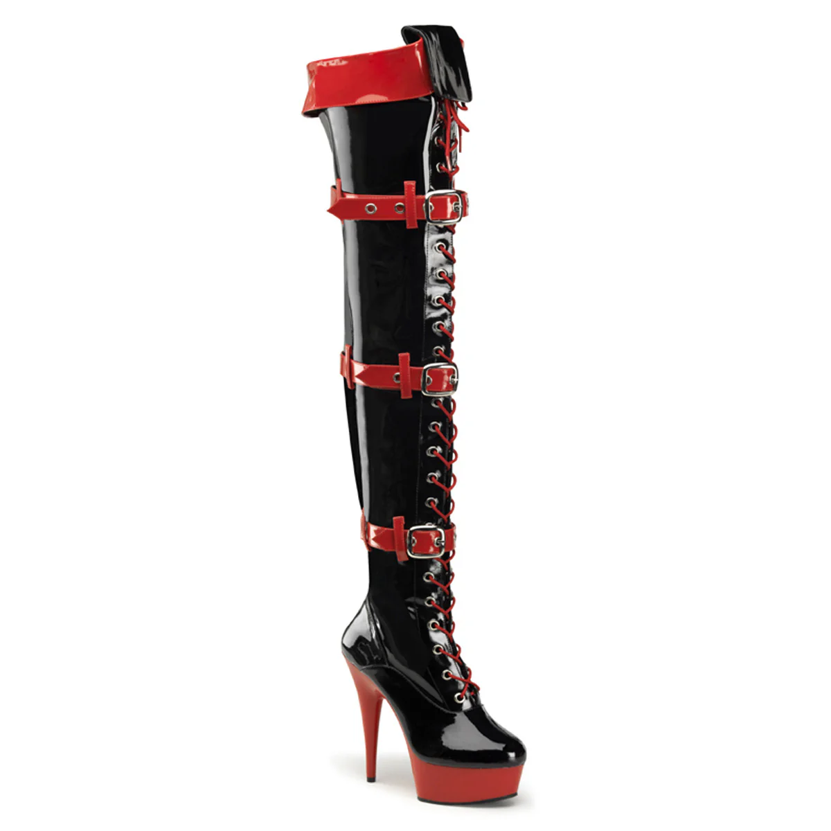 Black Red 6 Inch Fancy Dress Boots - Funtasma MEDIC-3028 - Image 6