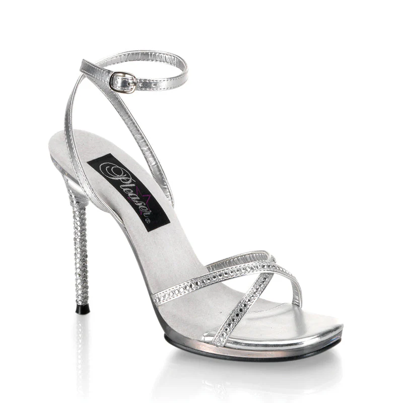 MONROE-28 Pleaser Silver Clear High Heel Alternative Footwear Discontinued Sale Stock - Image 2
