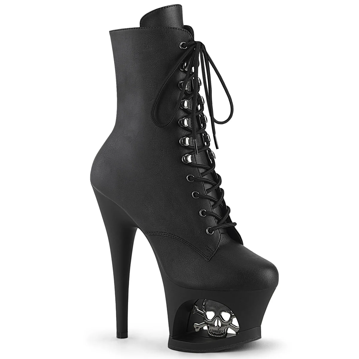 Black 7 Inch Pole Dance Stripper Boots - Pleaser MOON-1020SK