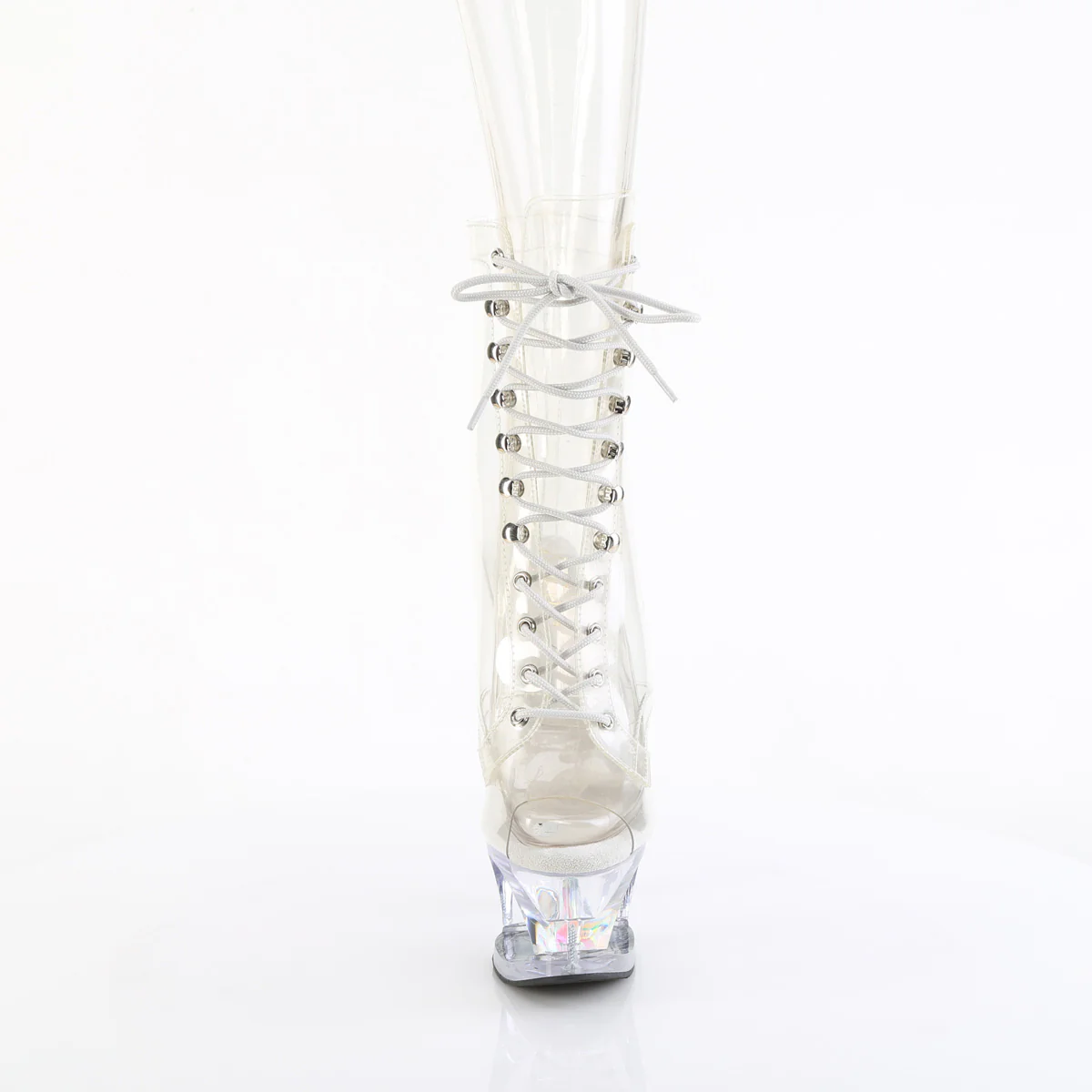 Clear 7 Inch Pole Dancing Ankle Boots - Pleaser MOON-1021C-DIA - Image 2