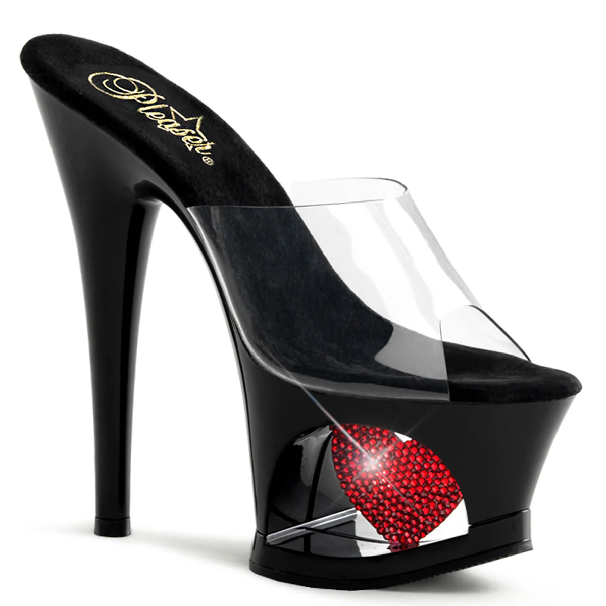 Black Red 7 Inch Erotic High Platform Shoes - Pleaser MOON-701HRS