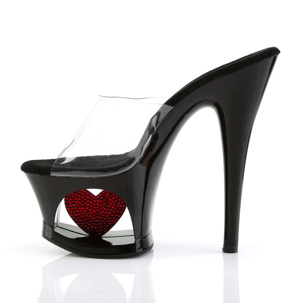 Black Red 7 Inch Erotic High Platform Shoes - Pleaser MOON-701HRS - Image 3