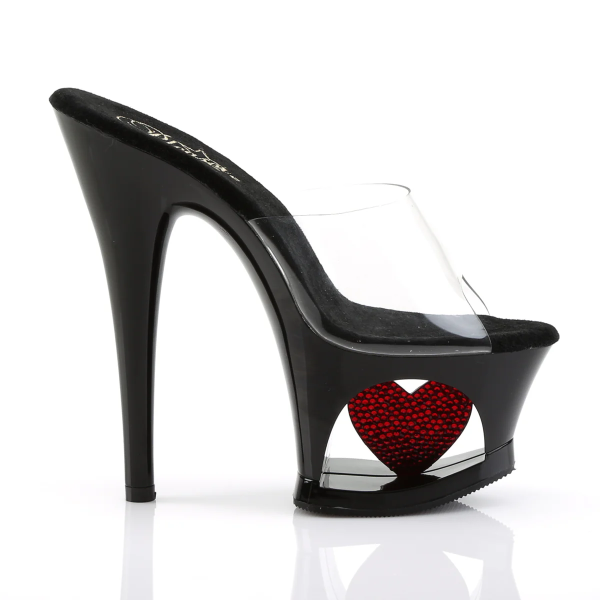 Black Red 7 Inch Erotic High Platform Shoes - Pleaser MOON-701HRS - Image 5
