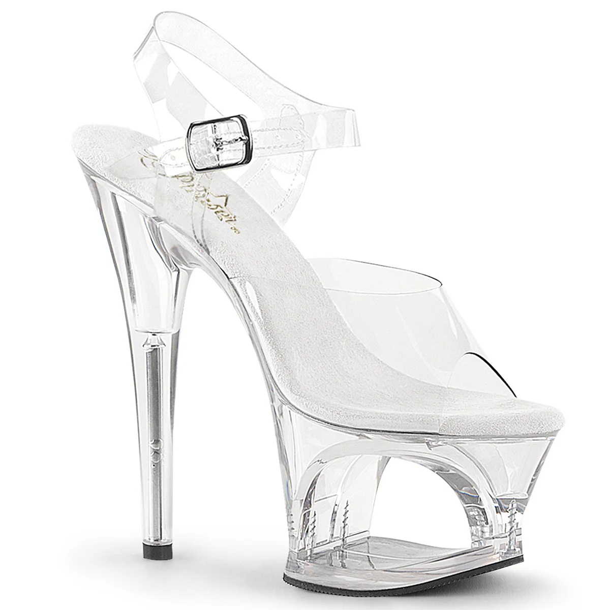 Clear 7 Inch Pole Dance Platform Shoes - Pleaser MOON-708 - Image 6
