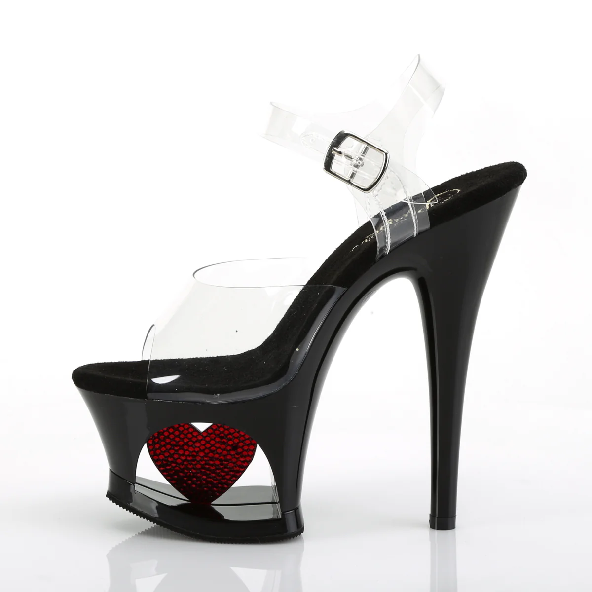 Black Red 7 Inch Pole Dance Platform Shoes -  Pleaser MOON-708HRS - Image 3