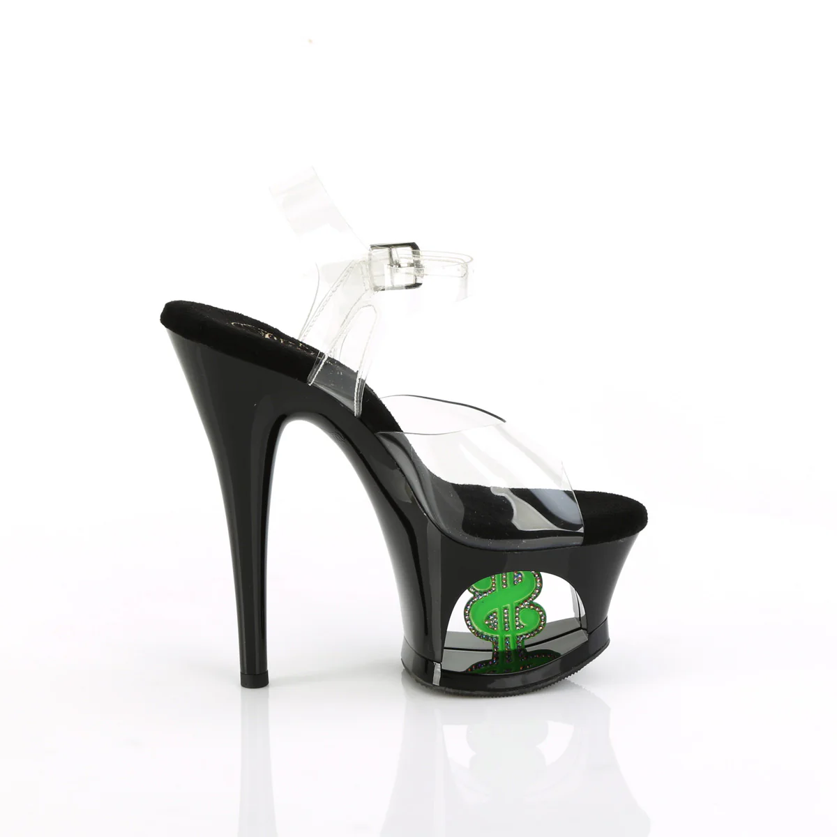 Clear Neon Green 7 Inch Fetish Dancer Platform Shoes - Pleaser MOON-708USD - Image 5