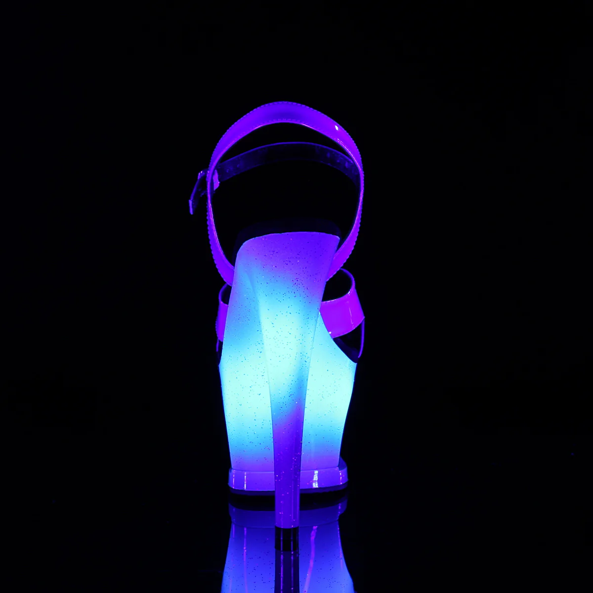 Blue 7 Inch Fetish Dancer Platform Shoes - Pleaser MOON-711MER - Image 4