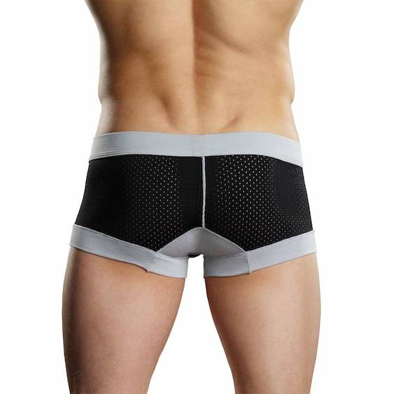 MP142202 Malepower Sport Mini Short - Black/Grey - Image 2