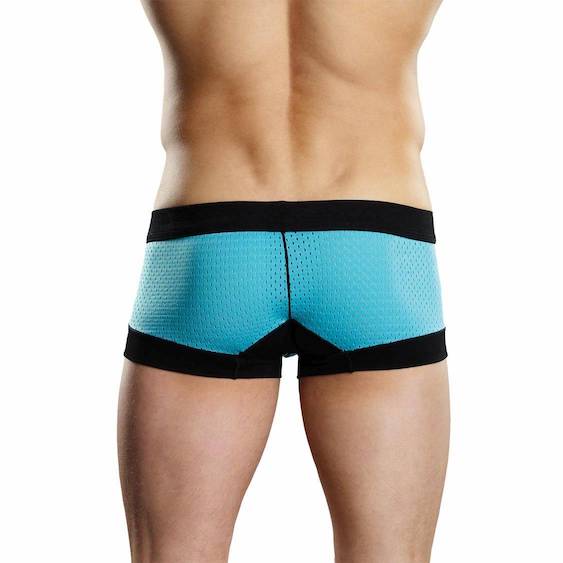 MP142202 Malepower Sport Mini Short - Turq/Black - Image 2