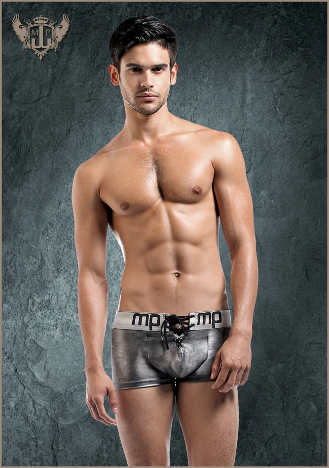 MP146217 Malepower Lace Up Short - Grey - Image 3