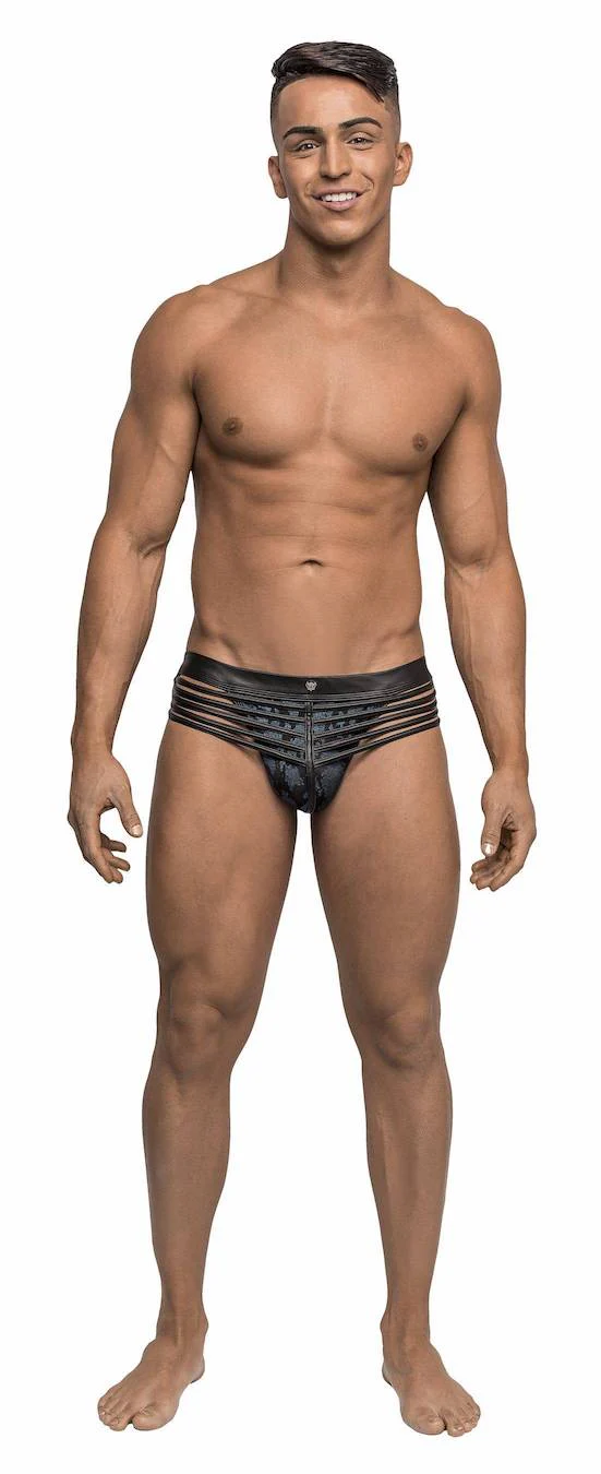 MP347238 Malepower Strappy Jock - Blue/Black