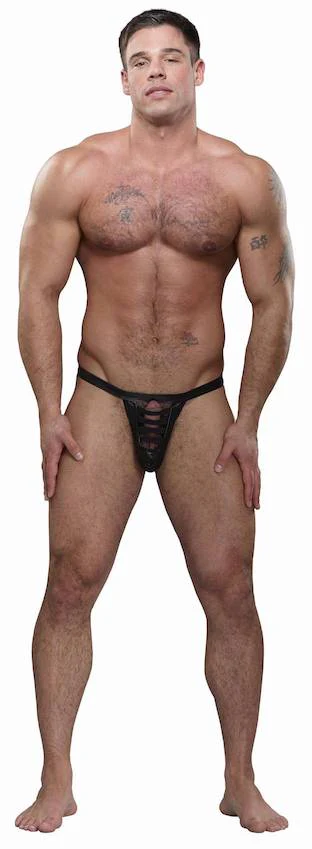 MP422004 Malepower Ladder Thong - Black