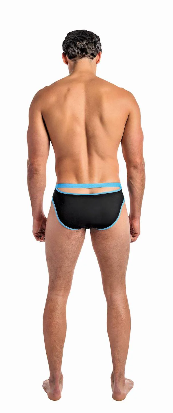 MP493230 Malepower Cutout Bikini - Turq/Black - Image 2