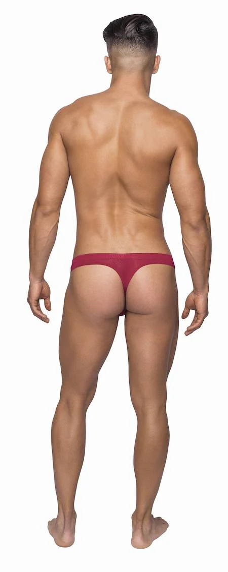 MPSMS007 Malepower Sleek Thong w/sheer pouch - Wine - Image 2