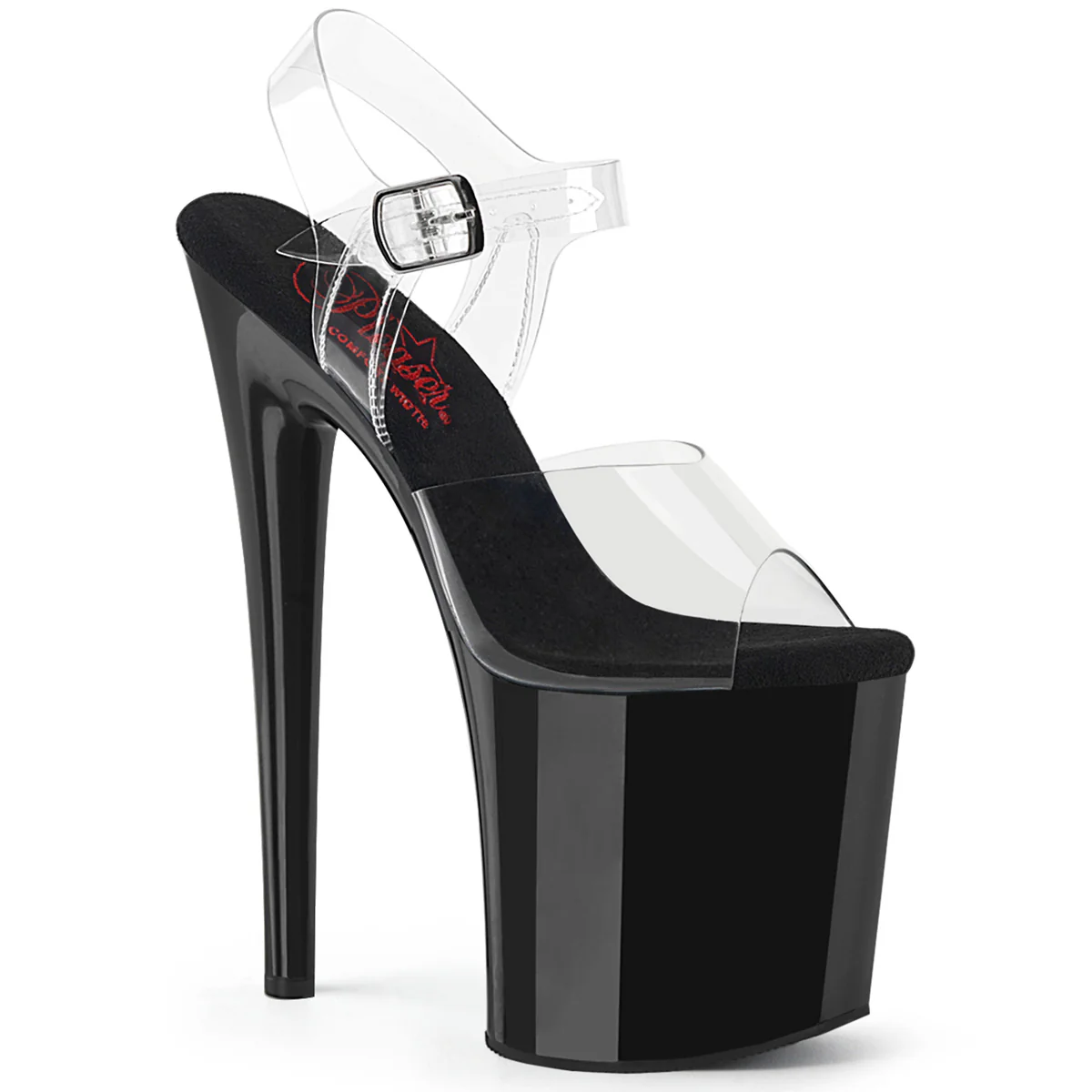 Clear Black 8 Inch Exotic Dancer Sexy Shoes -  Pleaser NAUGHTY-808