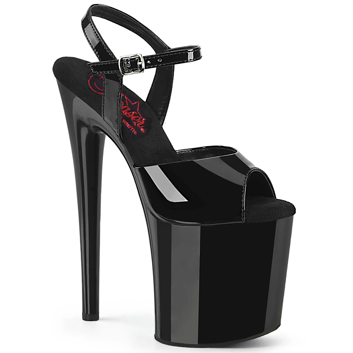 Black 8 Inch Fetish Pole Sexy Shoes - Pleaser NAUGHTY-809