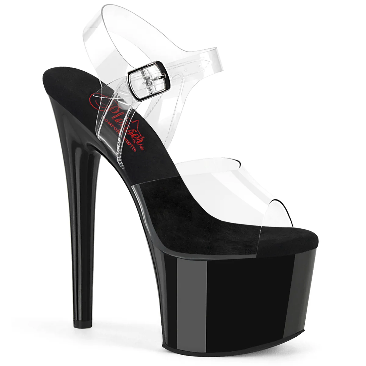 Clear Black 7 Inch Erotic High Platform Shoes - Pleaser PASSION-708