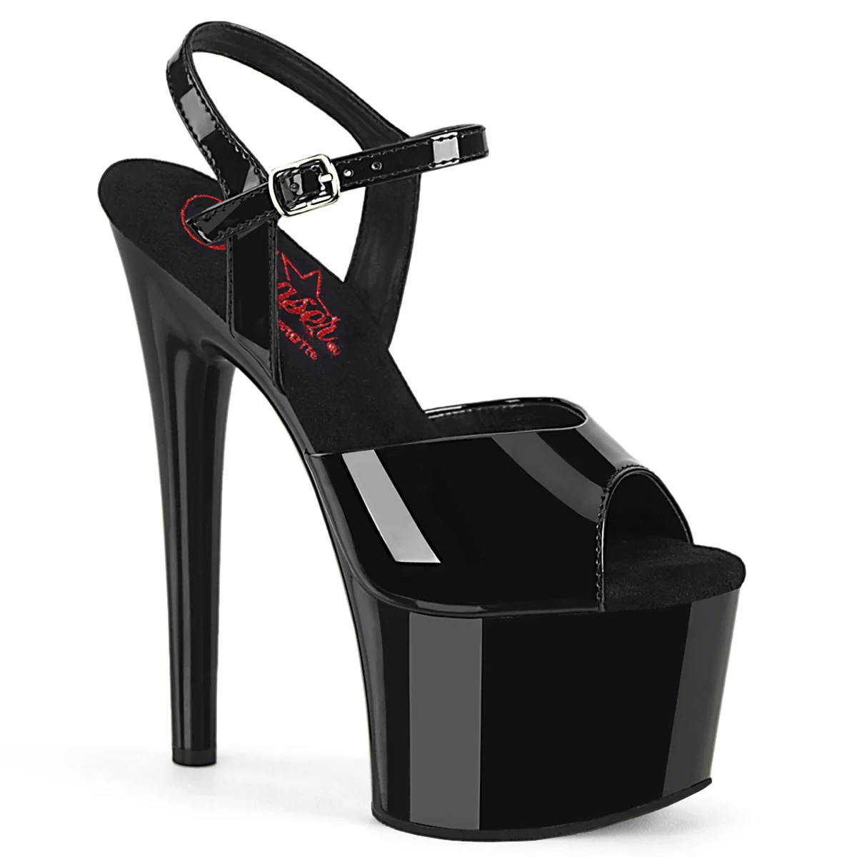 Black 7 Inch Pole Dancing Platform Shoes - Pleaser PASSION-709