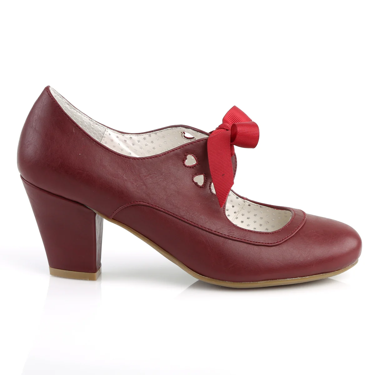 Burgundy 2.5 Inch Glam High Heels - Pin Up Couture WIGGLE-32 - Image 5