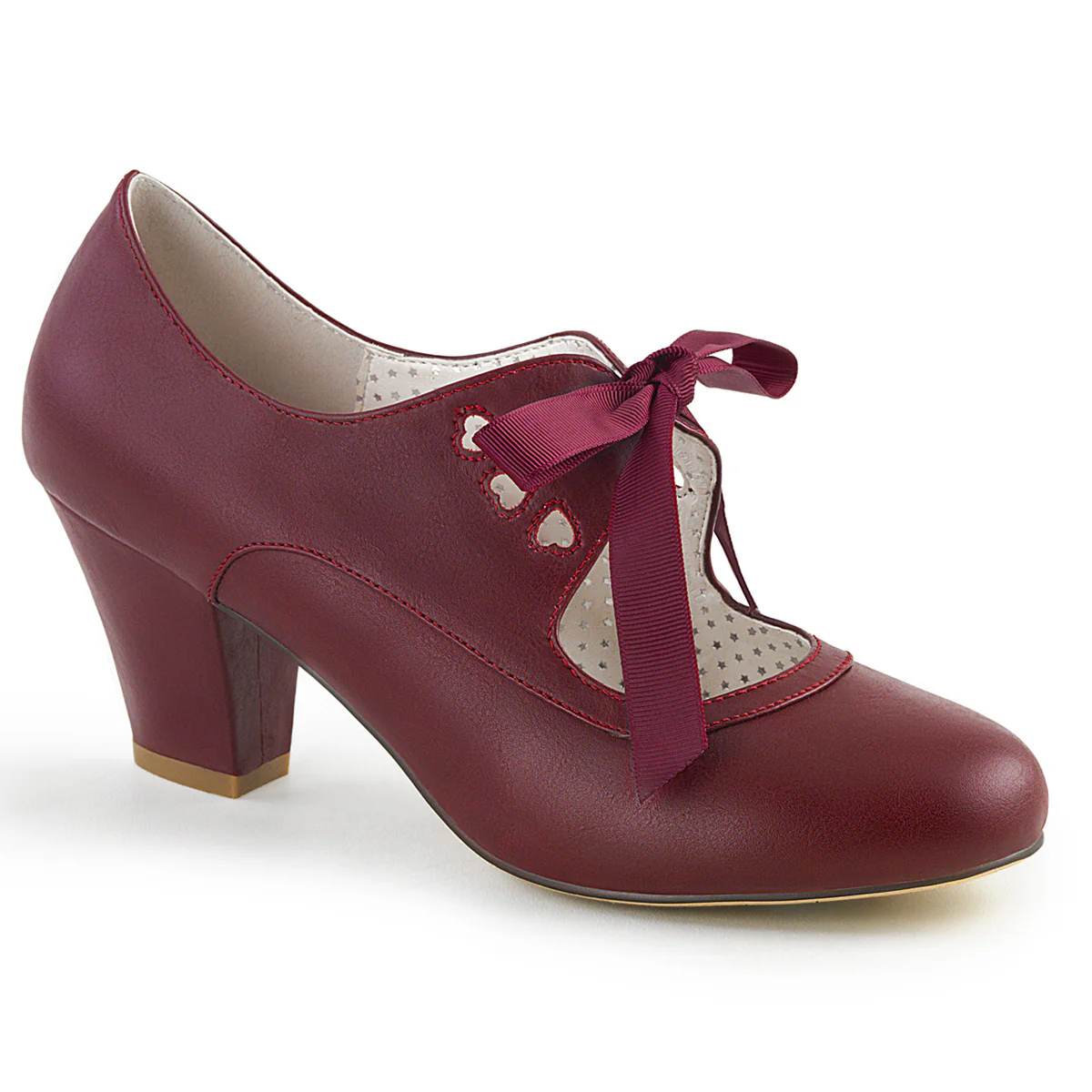 Burgundy 2.5 Inch Glam High Heels - Pin Up Couture WIGGLE-32 - Image 6