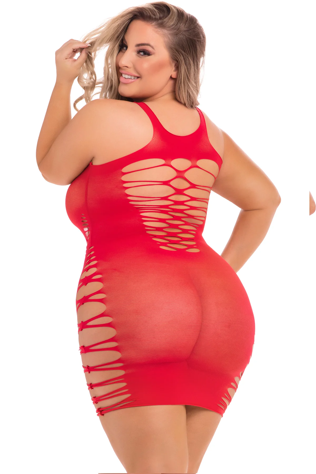 PL25102X Sexy Lingerie Bedroom Wear Back To Basixxx High Neck Dress - Image 4