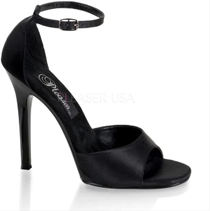 Pleaser GALA36 Black Satin Sexy Shoes Discontinued Sale Stock - Image 2