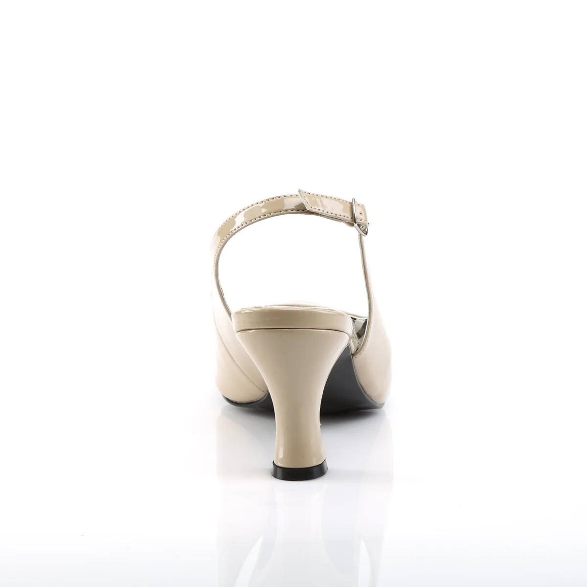 JENNA-02 Large Size Ladies Shoes 3 Inch Heel Cream Patent Fetish Footwear - Image 4