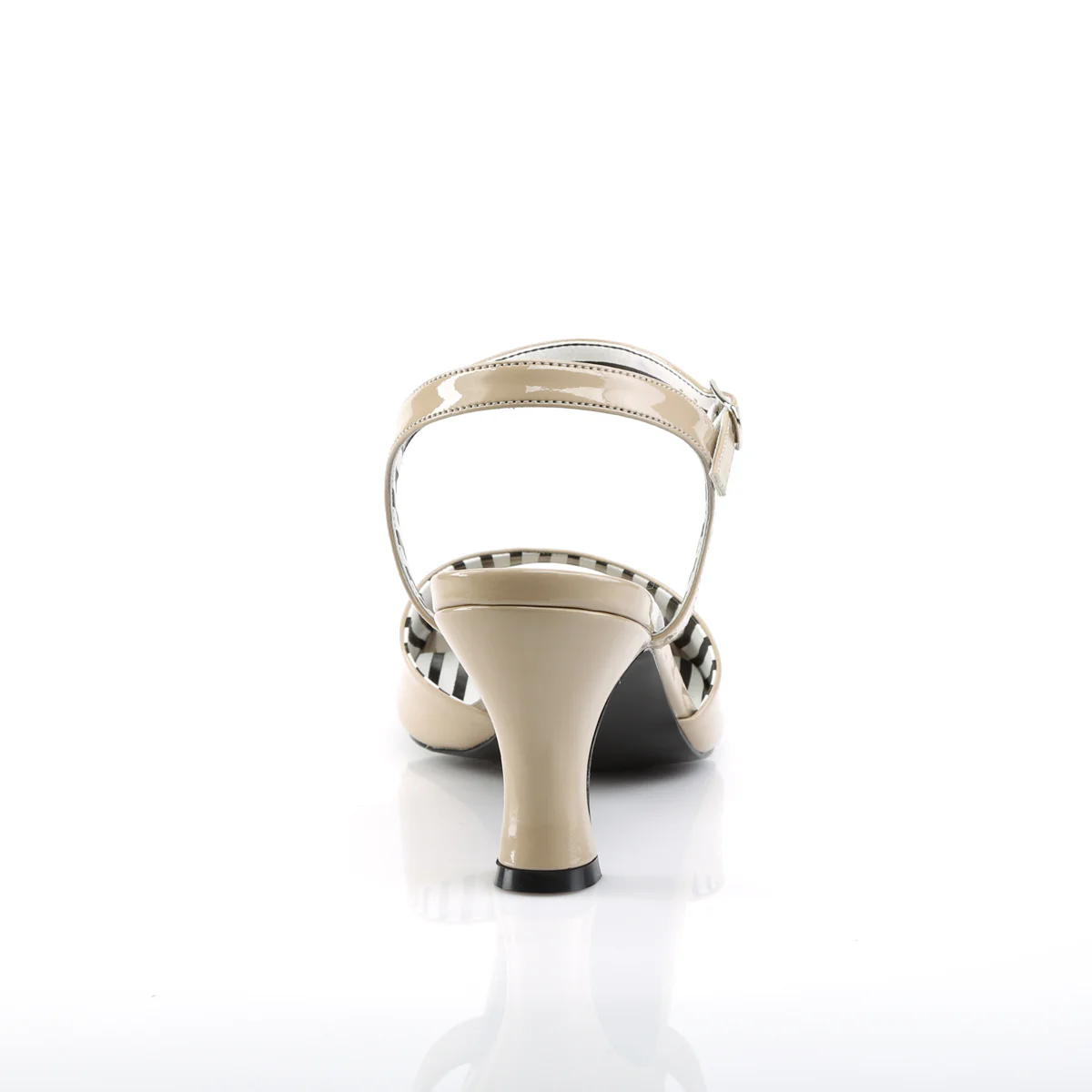JENNA-09 Large Size Ladies Shoes 3 Inch Heel Cream Patent Fetish Footwear - Image 4