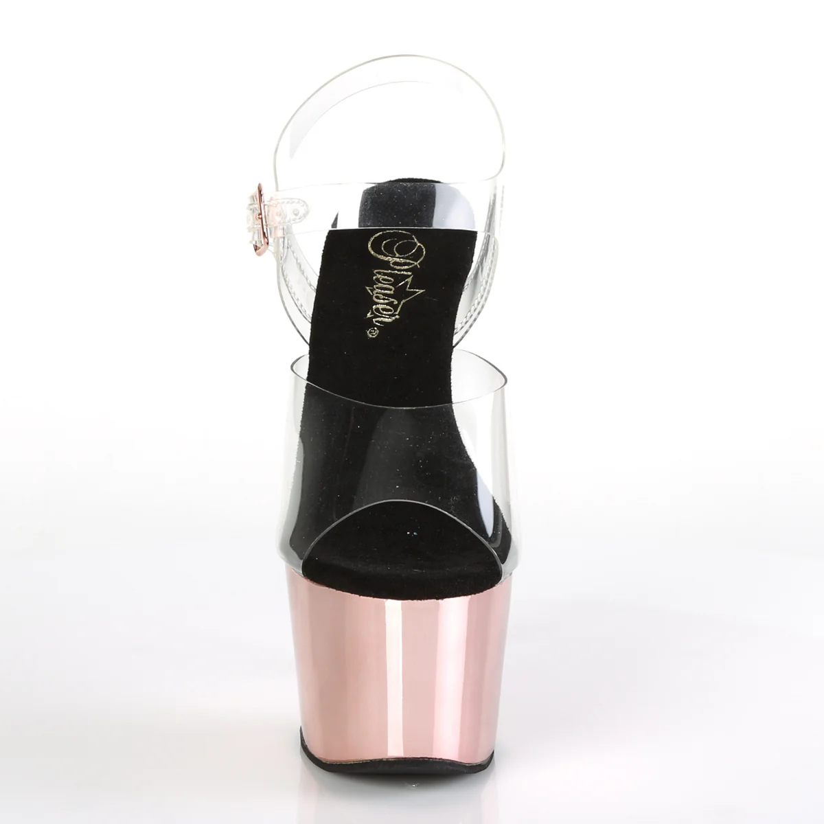 Rose Gold Chrome 7 Inch Pole Dancer Platform Shoes -  Pleaser ADORE-708 - Image 2