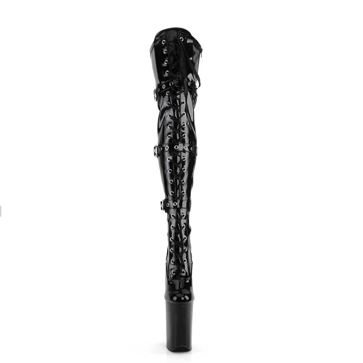 Black 9 Inch Very High Thigh Boots -  Pleaser INFINITY-3028 - Image 2