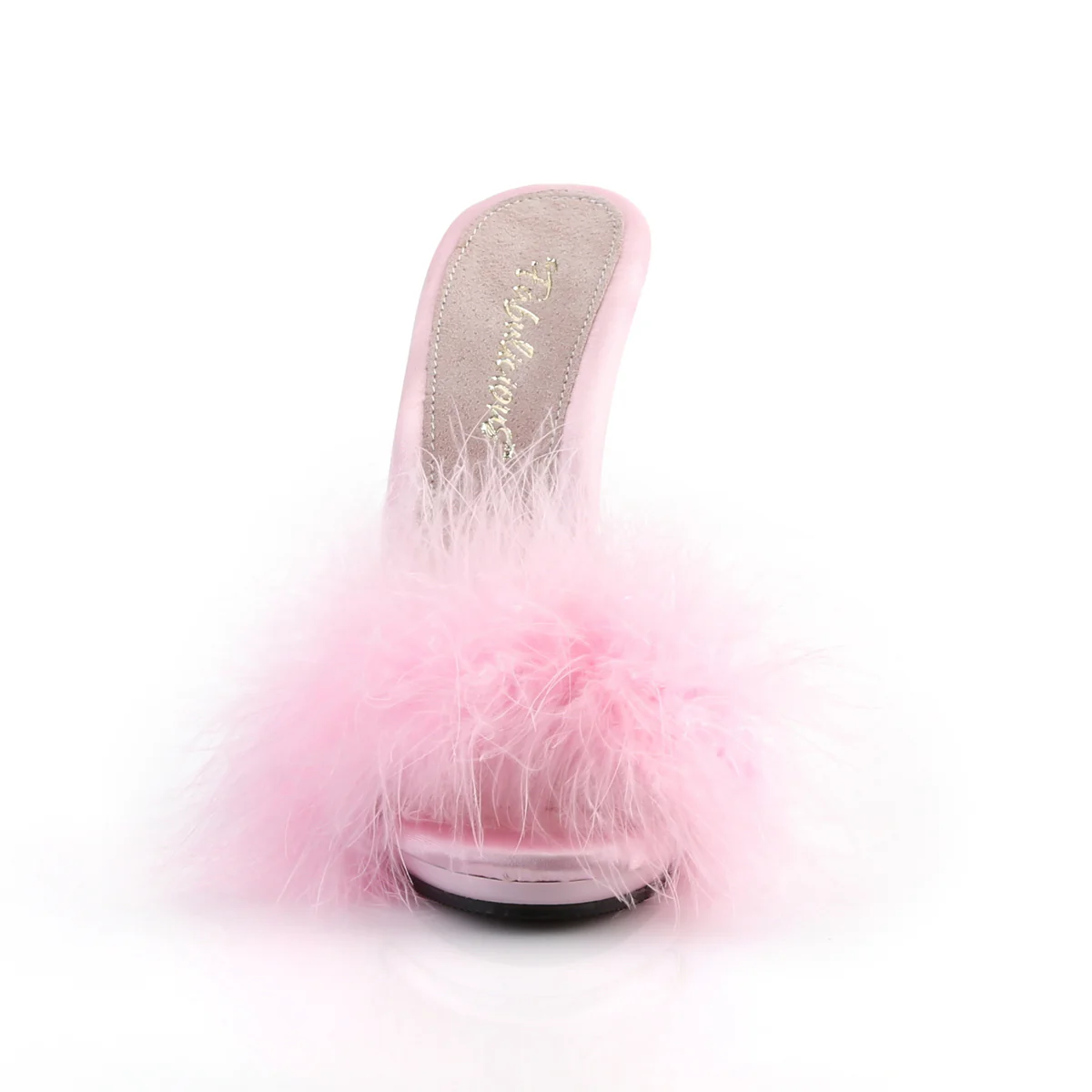 Baby Pink 5 Inch Bedroom Shoes - Fabulicious POISE-501F - Image 2