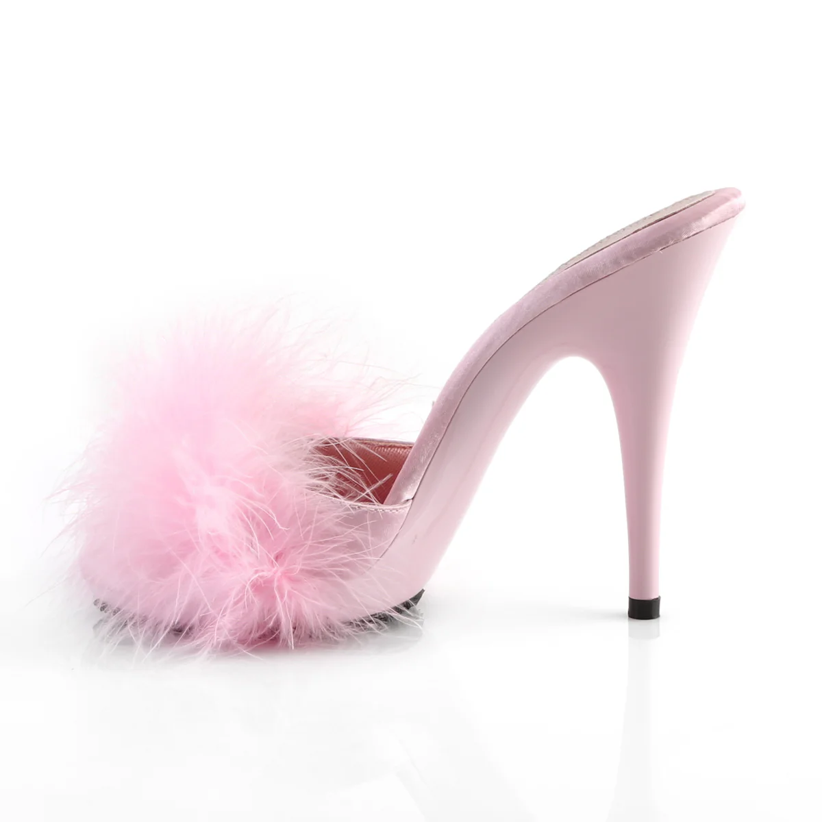 Baby Pink 5 Inch Bedroom Shoes - Fabulicious POISE-501F - Image 3